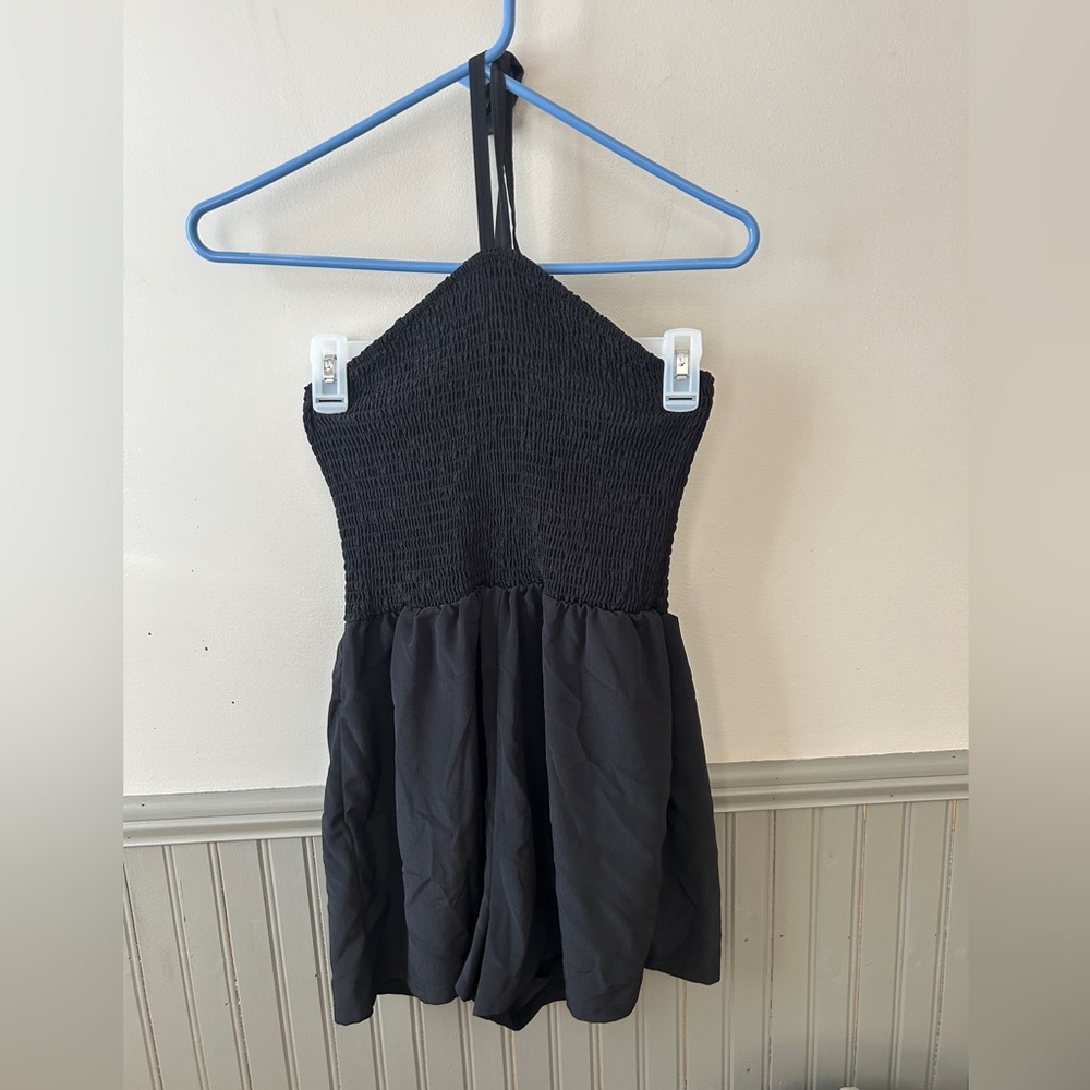 Lily Rose Black one piece halter top and shorts